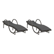 vidaXL PE Rattan  Sun Lounger in Gray