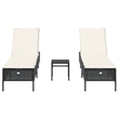 vidaXL  Sun Lounger Set in Black and Cream White