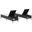 vidaXL  Sun Lounger Set in Black and Cream White