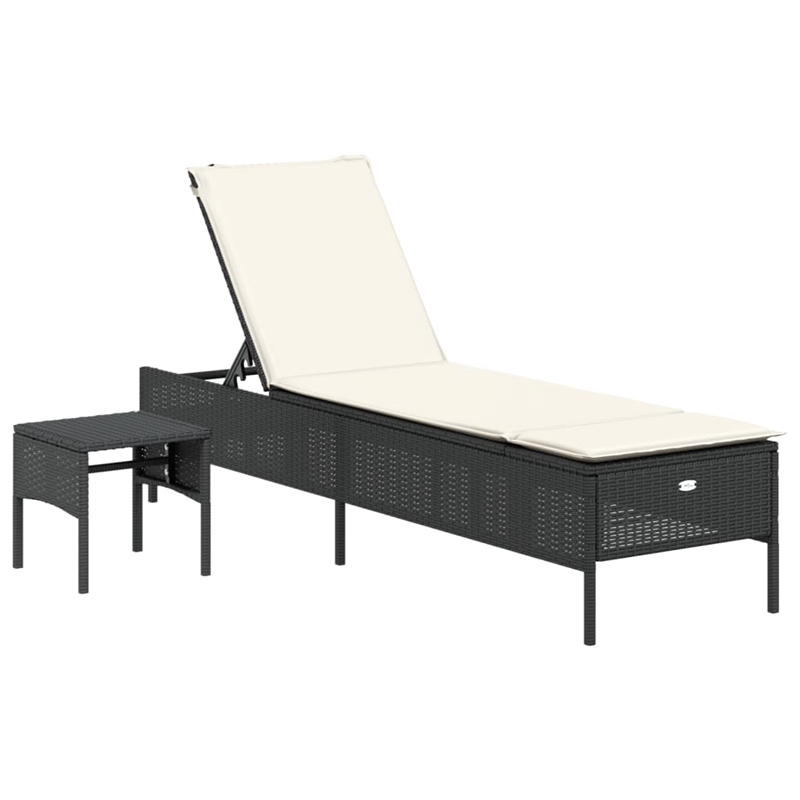 vidaXL  Sun Lounger Set in Black and Cream White