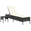 vidaXL  Sun Lounger Set in Black and Cream White