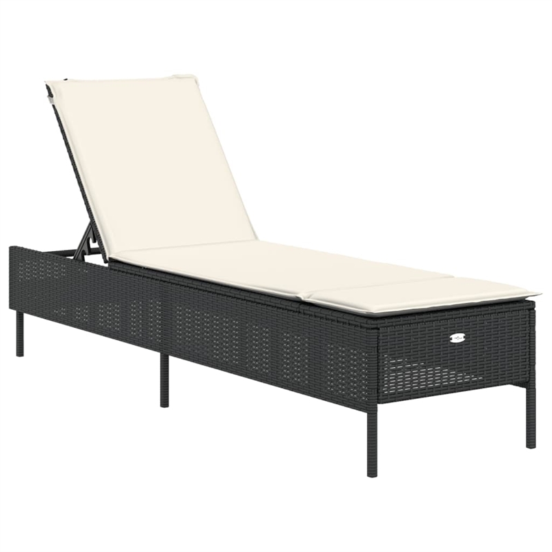 vidaXL  Sun Lounger Set in Black and Cream White
