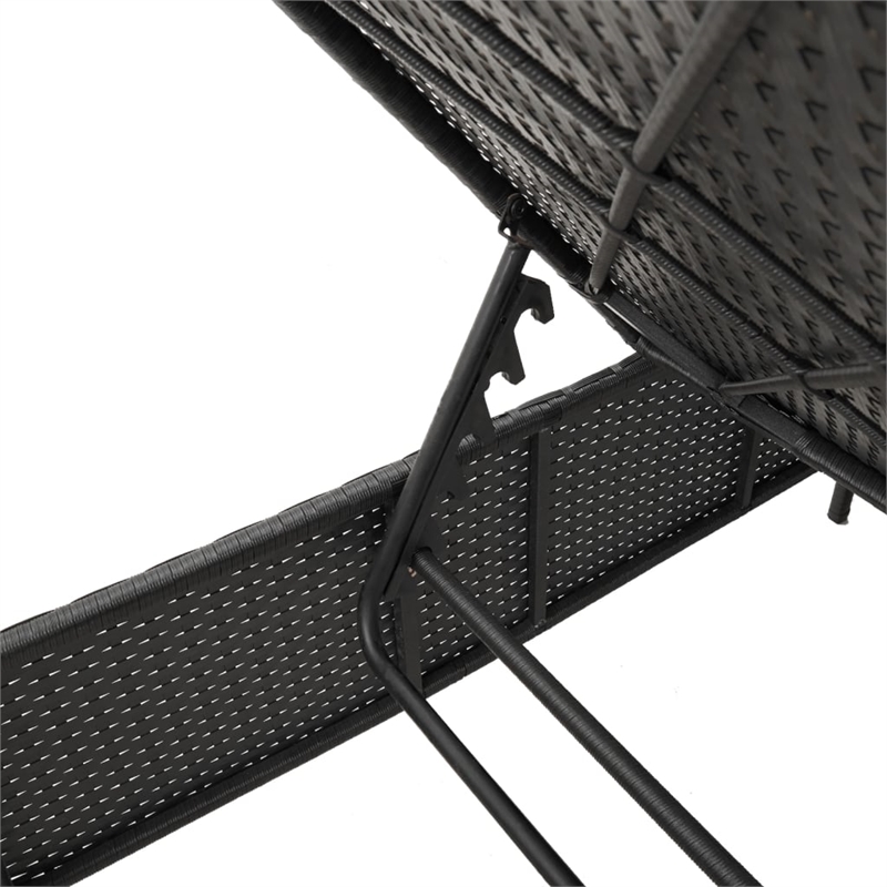 vidaXL  Sun Lounger Set in Black and Cream White