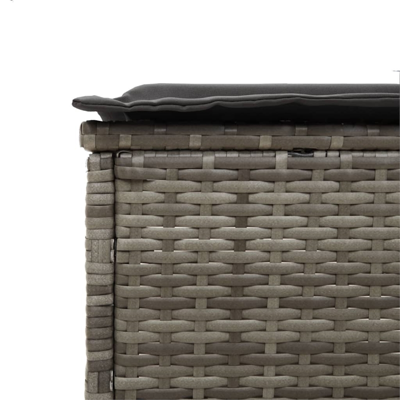 vidaXL PE Rattan Adjustable Height Sun Lounger Set in Gray
