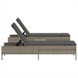 vidaXL PE Rattan Adjustable Height Sun Lounger Set in Gray