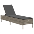 vidaXL PE Rattan Adjustable Height Sun Lounger Set in Gray