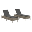 vidaXL PE Rattan Adjustable Height Sun Lounger Set in Gray