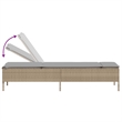 vidaXL PE Rattan Adjustable Armrests Sun Lounger Set in Beige