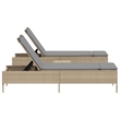vidaXL PE Rattan Adjustable Armrests Sun Lounger Set in Beige