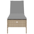 vidaXL PE Rattan Adjustable Armrests Sun Lounger Set in Beige