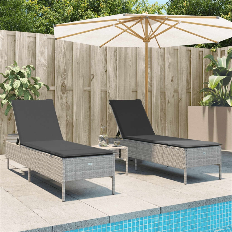 vidaXL  Sun Lounger Set in Light Gray