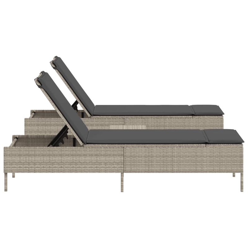 vidaXL  Sun Lounger Set in Light Gray