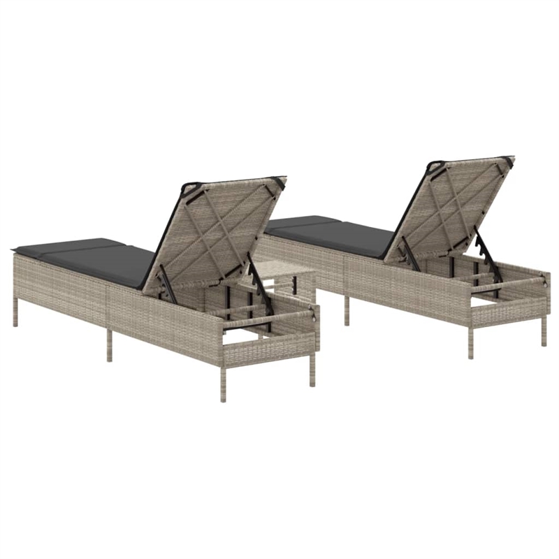 vidaXL  Sun Lounger Set in Light Gray