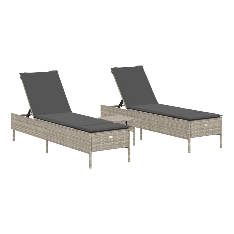 vidaXL  Sun Lounger Set in Light Gray