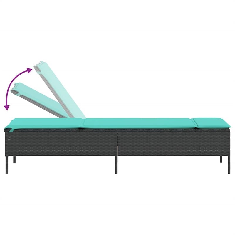 vidaXL Patio Standard Sun Lounger Set in Black and Blue