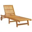 vidaXL Solid Acacia Wood Standard Foldable Sun Lounger in Brown (Set of 2)