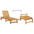 vidaXL Solid Acacia Wood Standard Foldable Sun Lounger in Brown (Set of 2)