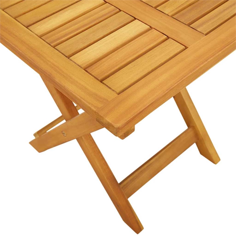 vidaXL Solid Acacia Wood Standard Foldable Sun Lounger in Brown (Set of 2)