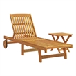 vidaXL Solid Acacia Wood Standard Foldable Sun Lounger in Brown (Set of 2)