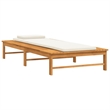 vidaXL Solid Acacia Wood and Polyester Large Sun Lounger in Cream White