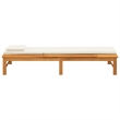 vidaXL Solid Acacia Wood and Polyester Large Sun Lounger in Cream White