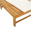 vidaXL Solid Acacia Wood and Polyester Large Sun Lounger in Cream White