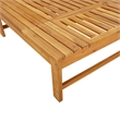 vidaXL Solid Acacia Wood and Polyester Large Sun Lounger in Cream White