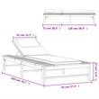 vidaXL Solid Acacia Wood and Polyester Large Sun Lounger in Cream White
