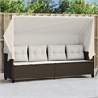 vidaXL Sun Lounger in Brown and Cream White