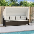 vidaXL Sun Lounger in Brown and Cream White