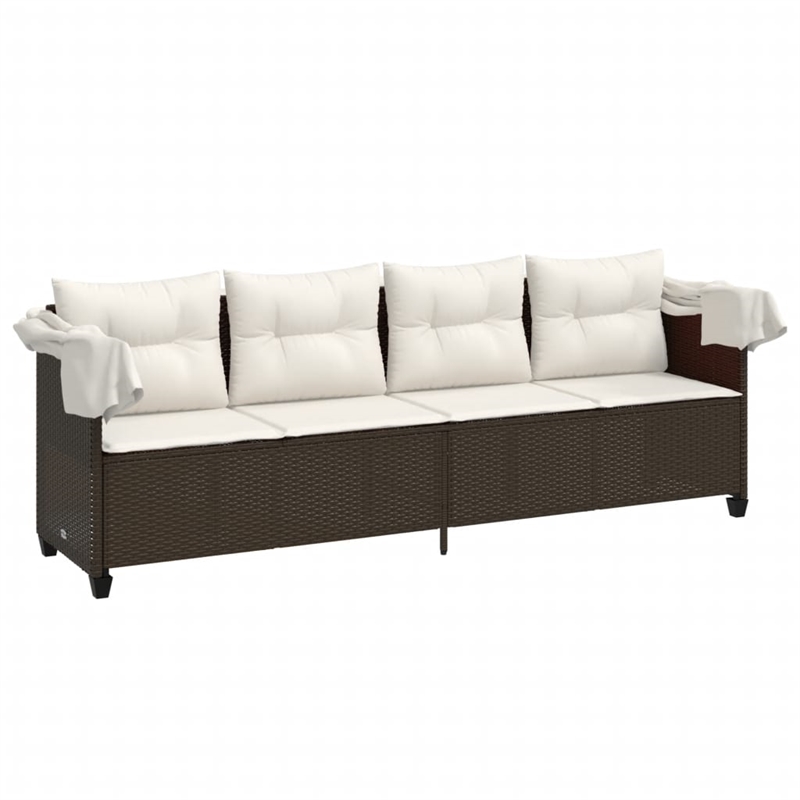 vidaXL Sun Lounger in Brown and Cream White