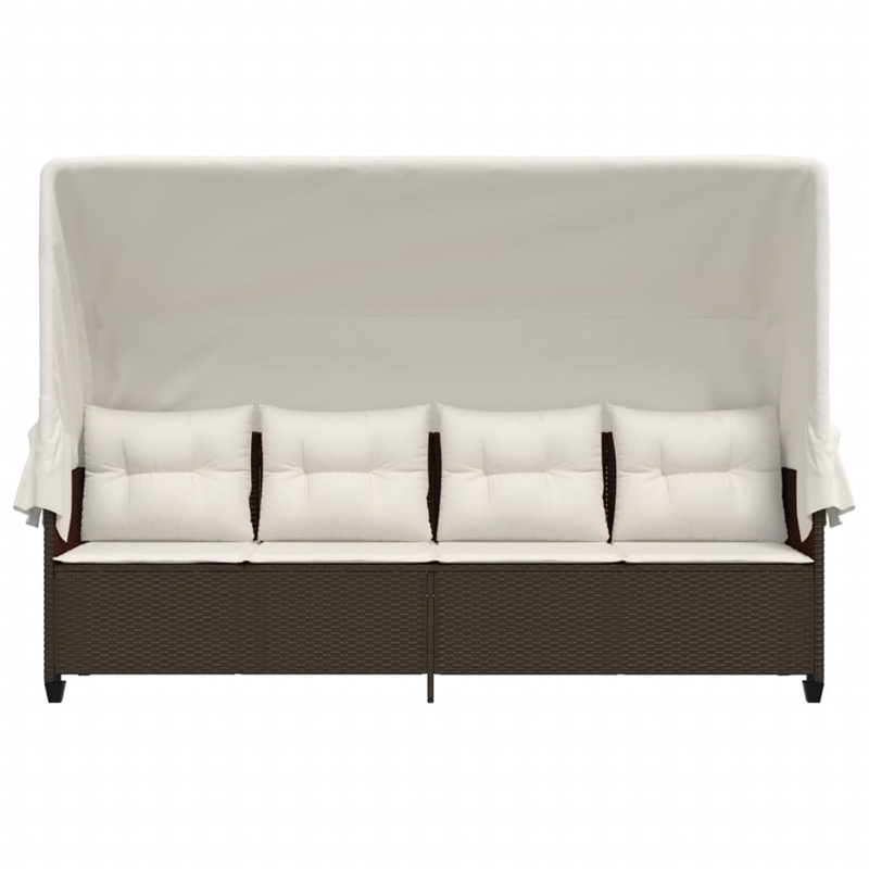 vidaXL Sun Lounger in Brown and Cream White