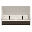vidaXL Sun Lounger in Brown and Cream White