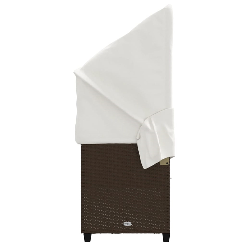 vidaXL Sun Lounger in Brown and Cream White