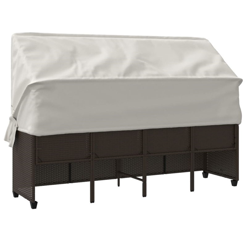 vidaXL Sun Lounger in Brown and Cream White