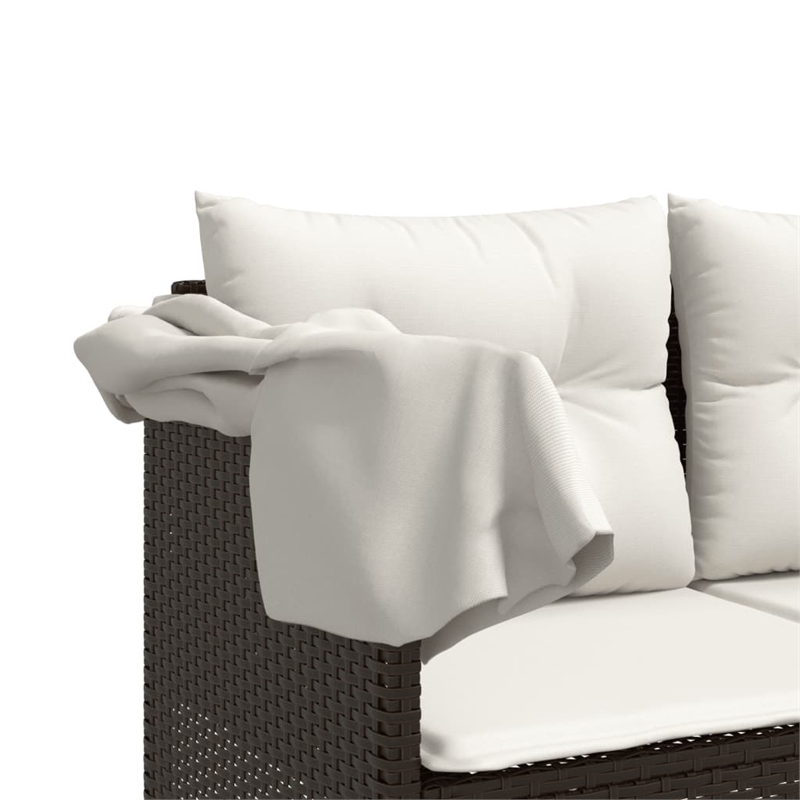 vidaXL Sun Lounger in Brown and Cream White