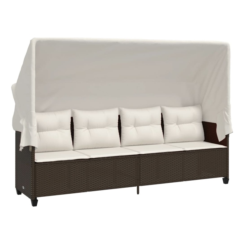 vidaXL Sun Lounger in Brown and Cream White