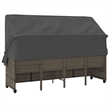 vidaXL PE Rattan Steel Cushion Sun Lounger in Gray