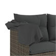 vidaXL PE Rattan Steel Cushion Sun Lounger in Gray