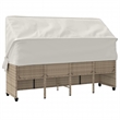 vidaXL Poly Rattan Large Sun Lounger w/ Armrests in Beige