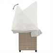 vidaXL Poly Rattan Large Sun Lounger w/ Armrests in Beige