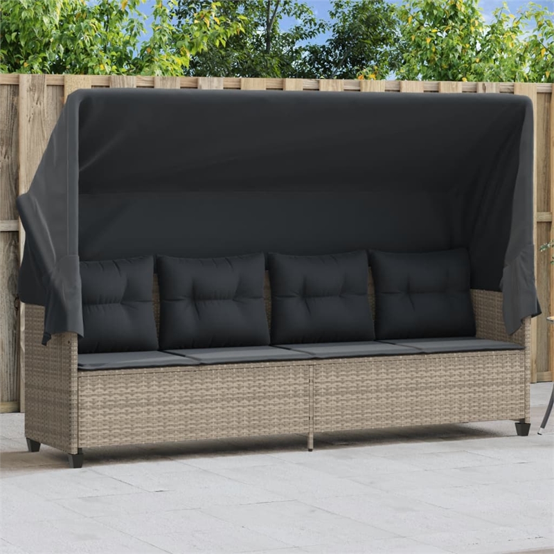 vidaXL Sun Lounger in Light Gray and Dark Gray