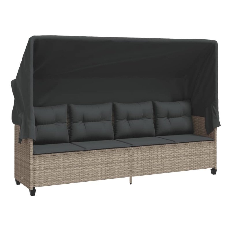 vidaXL Sun Lounger in Light Gray and Dark Gray