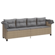 vidaXL Poly Rattan Large UV-Resistant Sun Lounger in Beige