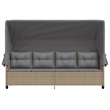 vidaXL Poly Rattan Large UV-Resistant Sun Lounger in Beige