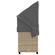 vidaXL Poly Rattan Large UV-Resistant Sun Lounger in Beige
