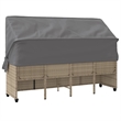 vidaXL Poly Rattan Large UV-Resistant Sun Lounger in Beige