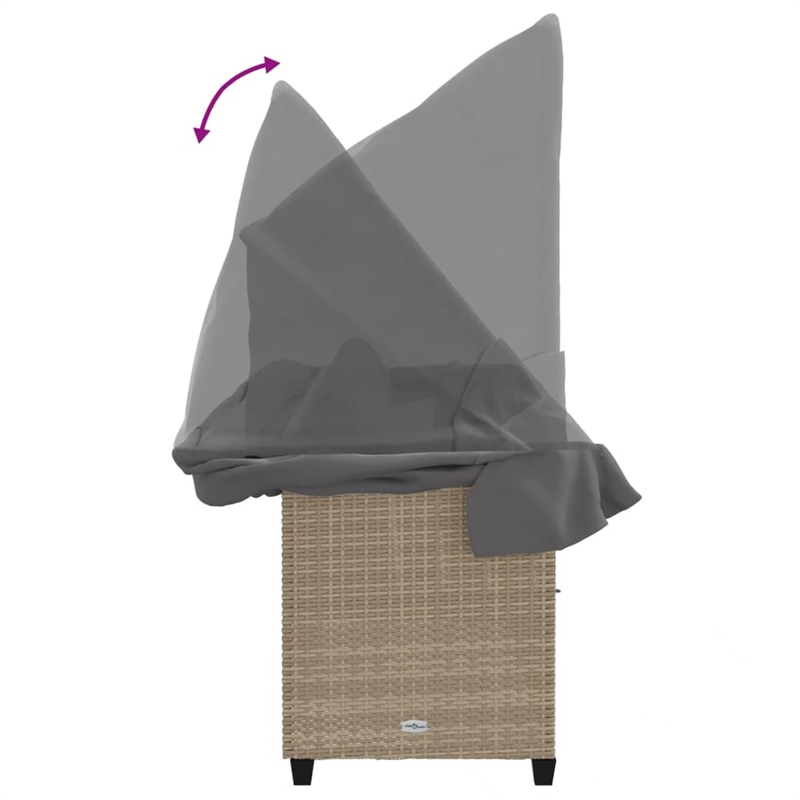 vidaXL Poly Rattan Large UV-Resistant Sun Lounger in Beige