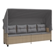 vidaXL Poly Rattan Large UV-Resistant Sun Lounger in Beige