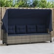 vidaXL PE Rattan Steel Polyester Large Sun Lounger in Gray